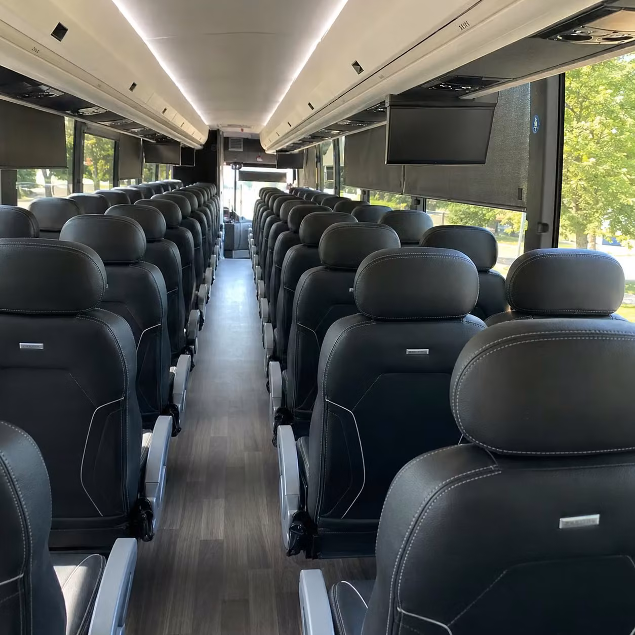 56 passenger charter bus inside