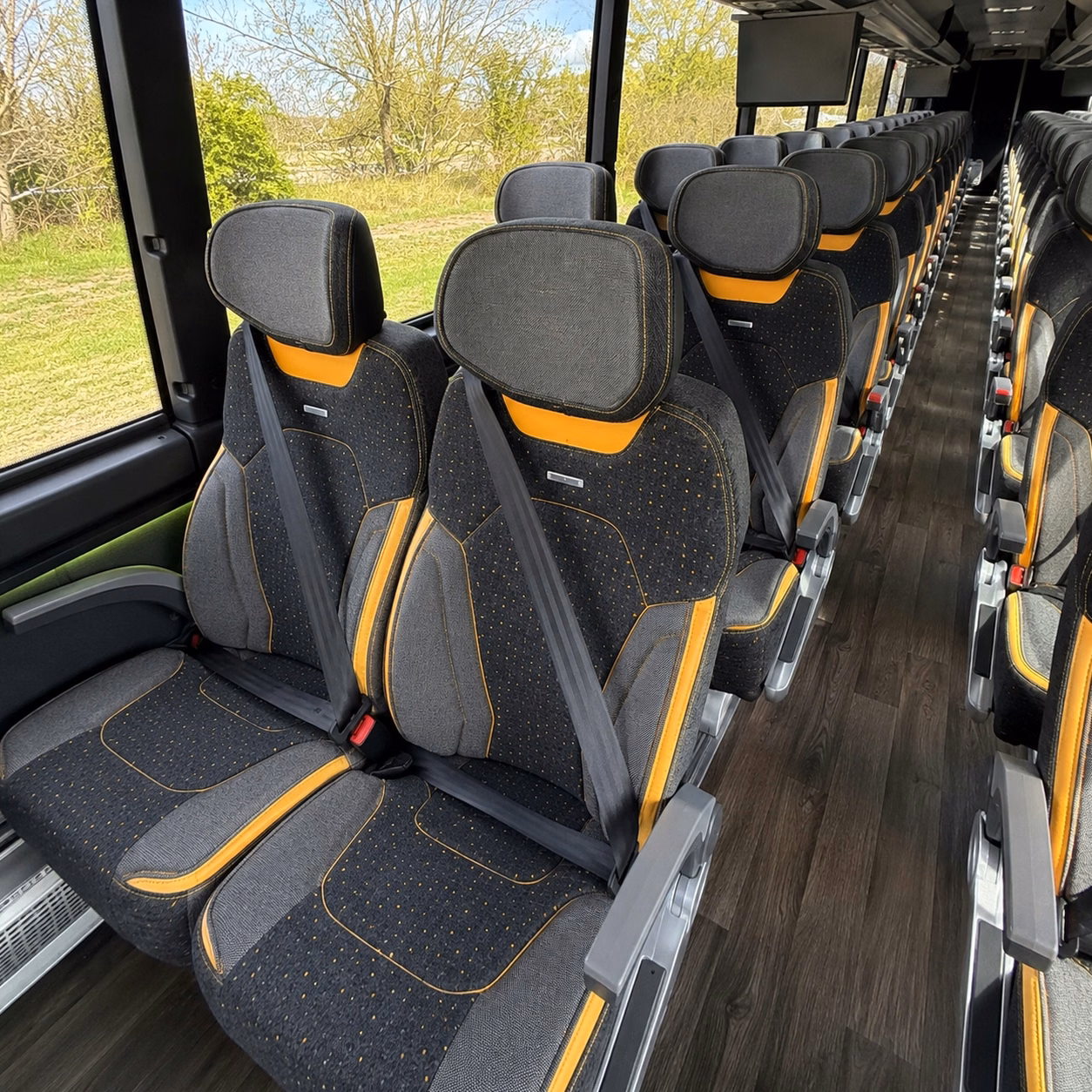 56 passenger charter bus interior